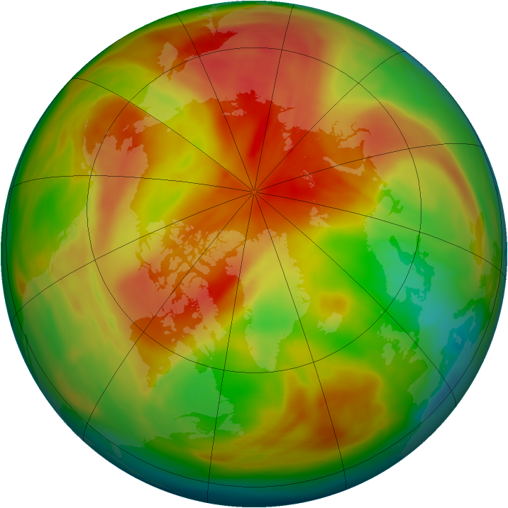 Arctic ozone map for 22 March 2005